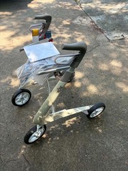 New ByACRE Carbon Ultralight Rollator Walker W Organizer Bag Regular Track White