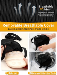 Adjustable Car Seat Lumbar Support Pillow Dual Straps Memory Foam Lower Back Wai