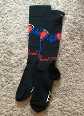 TCS Compression Socks/Women/ XL 1 Pair Black Graphic Socks