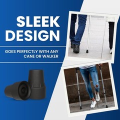 3/4 Inch Non-Slip Cane Tips – Durable Rubber Replacement for Canes & Walkers