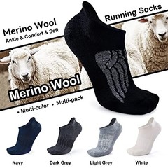 Merino Wool Compression Support Ankle Running Large-X-Large 6 Pairs Dark Grey
