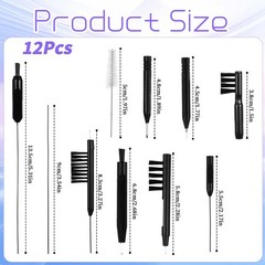 12 PCS Hearing Aid Cleaning Kithearing Tools Ear Cleaner Black