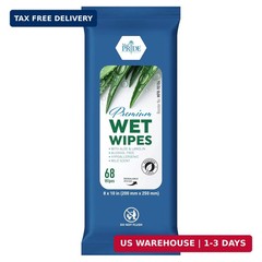 MED PRIDE Premium Wet Wipes – 68 Extra Large 8″x10″ Body Wipes with Aloe & Lanol