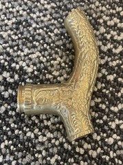 Vtg. Art Deco Art Nouveau Brass Handle Replacement Only Floral For Walking Cane