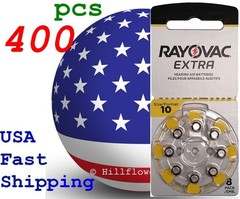 400 X A10 10 Size 10 PR70 Rayovac Extra Card 1.5V Zinc Air Hearing Aid Battery