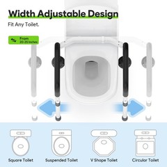 Delog Stand Alone Toilet Safety Rail – Adjustable Width & Height Fit Any Toil…