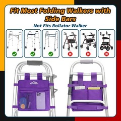 supregear Walker Side Bag, Multi Pocket Storage Pouch for Folding Walker, Wat…