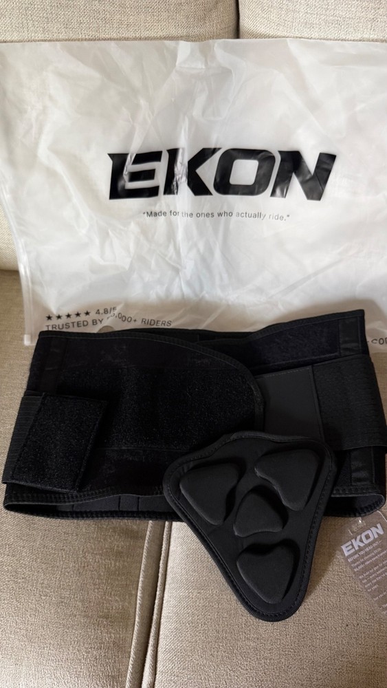 Ekon Adjustable Stabilizing Lumbar Lower Back Support Belt – Black, Medium