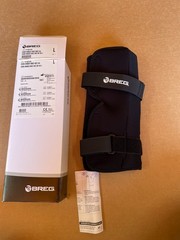 Breg Econ Hinged Knee Brace Large L Wraparound Open Back Black Orthopedic 11214