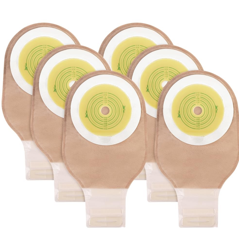 Ostomy Bags, 10Pcs One Piece Drainable Pouches, Hook and Loop Closure, Colost…
