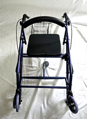 Bariatric Aluminum Rollator Purple Padded Seat Basket and Footrest