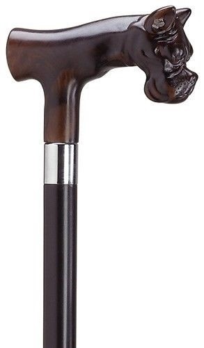 HARVY BULL DOG HANDLE MAPLE WOOD SHAFT WALKING CANE STICK-BULLDOG MADE IN ITALY