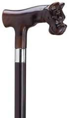 HARVY BULL DOG HANDLE MAPLE WOOD SHAFT WALKING CANE STICK-BULLDOG MADE IN ITALY