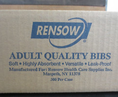 Rensow Quality Disposable Adult Poly-Lined Bibs – 16″ X 28″ – Tie-Back 300 PC