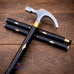 Antique Handle Hercules Hammer Style Brass Walking Stick Chrome Antique Cane