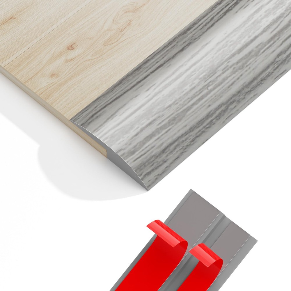 Floor Transition Strip – 118 Inches Vinyl Door 5MM-118IN, Gray Forest