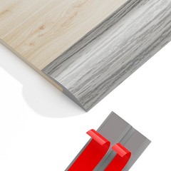 Floor Transition Strip – 118 Inches Vinyl Door 5MM-118IN, Gray Forest