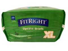 Medline Fitright Unisex Optifit Briefs Size 56″-64″ XL 20 Count Pack
