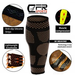 Football Shin Guard Compression Sock Soccer Pad Leg Basketball Training Sports @