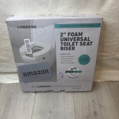 Lunderg Padded Toilet Seat Riser 2″ in Universal Fit FIRM Cushion White