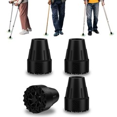 Heavy Duty 3/4″ Rubber Cane Tips – Non-Slip Grip Replacement Feet Caps, 4 Pack