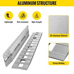 Extra Strong 84x14in All-Metal Aluminum Ramps 2 Pieces 6000lb Weight