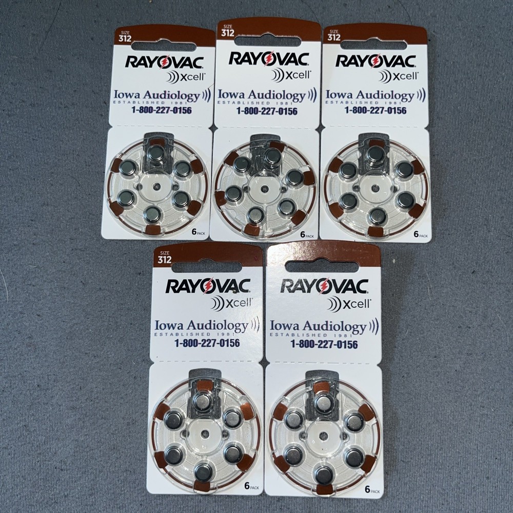 Rayovac Xcell Size 312 1.45V Hearing Aid Batteries (30 PACK) – EXP SEP 2027