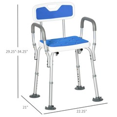 EVA Padded Bath Seat with Adjustable Height, 299 lbs. Capacity
