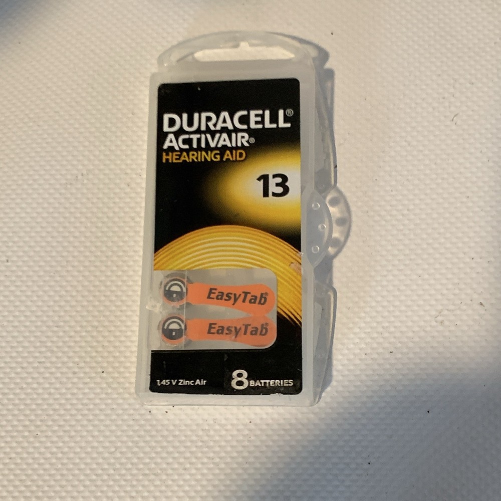 Duracell Activair Size 13 Hearing Aid Batteries EasyTab 8-Pack Zinc Air NEW