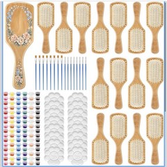 Meanplan 16 Set Diy Wooden Painting Kits Make Your Own Hair Brush Hand-Painted