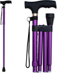 Folding Cane – Foldable Walking Cane with Adjustable Height – Collapsible and Li