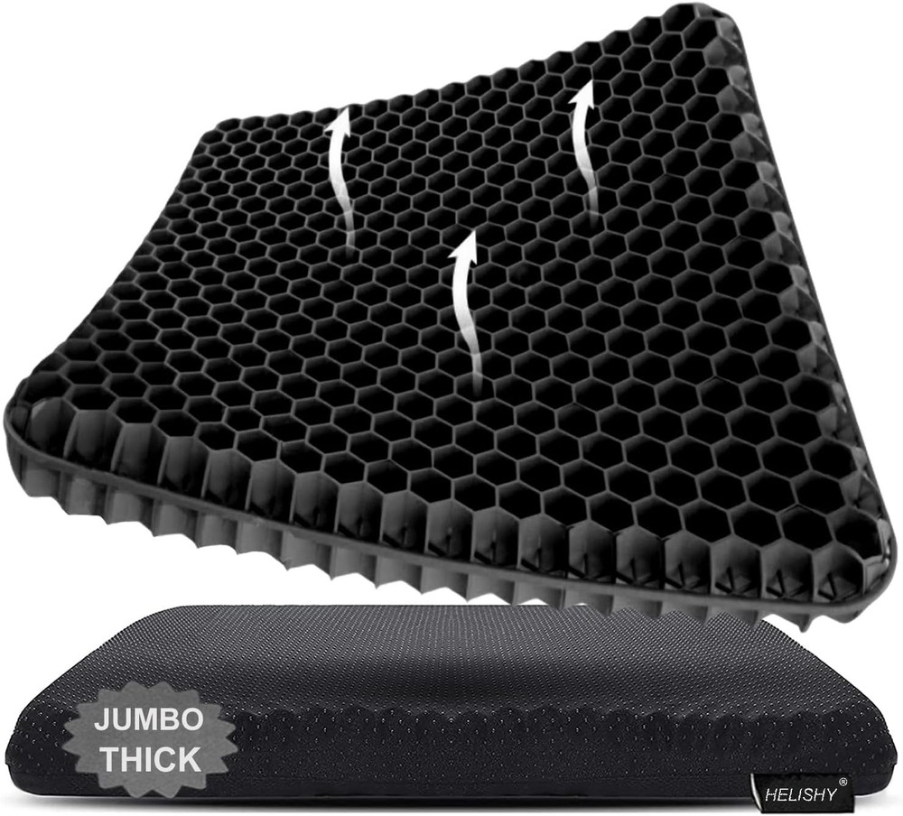 Breathable Gel Cushion Black 20x20x1.9 Honeycomb