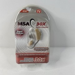 MSA 30X Sound Amplifier Rechargeable Silicone Ear Buds As Seen on TV NEW SEALED