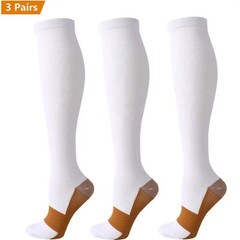 3Pairs Copper Compression Socks(15-20Mmhg) for Men and Women Support