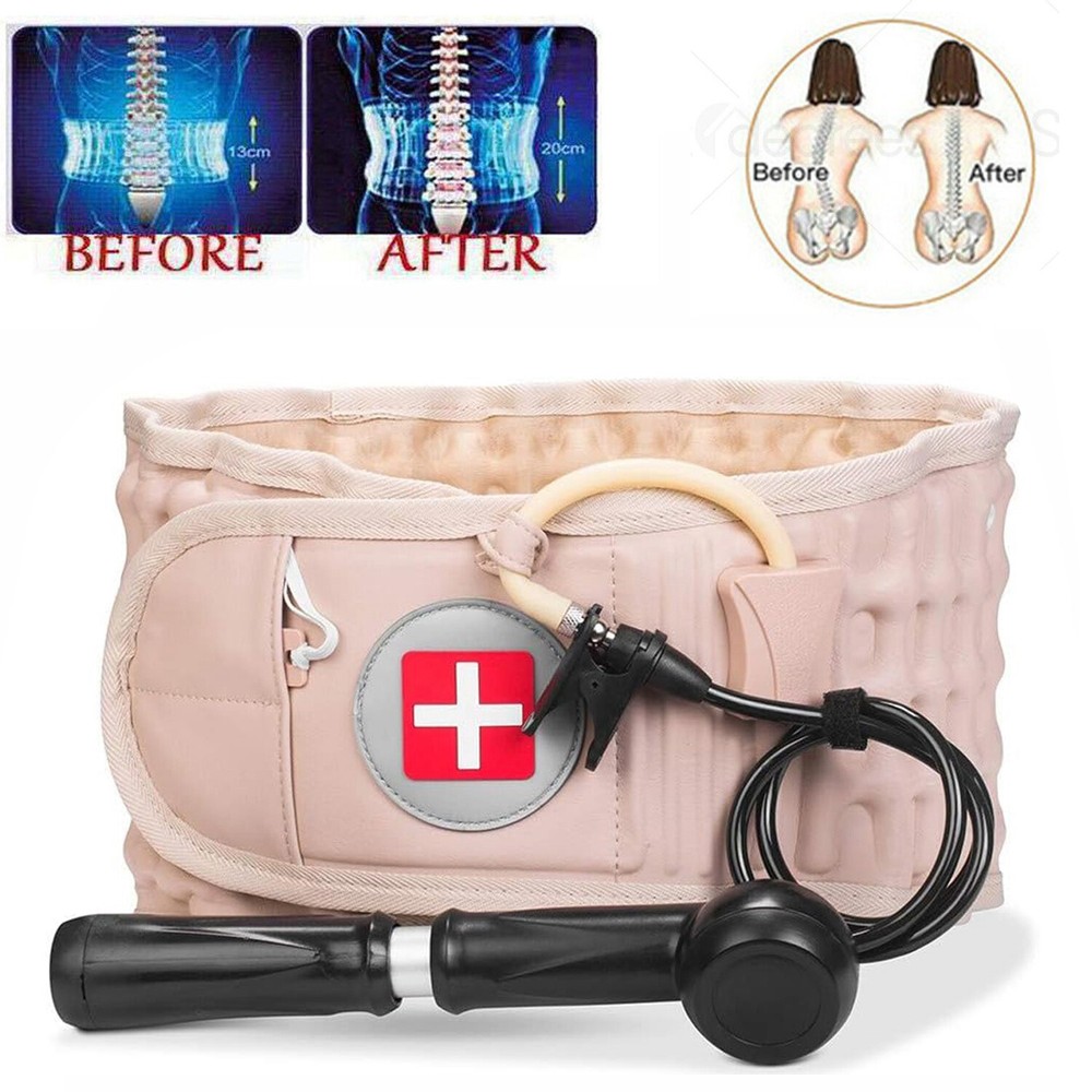 Decompression Belt Back Brace Lumbar Spinal Support & Extender Belt Air Traction