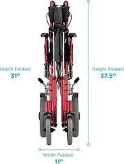NOVA 332 Lightweight Transport Chair with Detachable Arms, Hand Brakes and…
