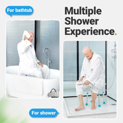 FSA/HSA Eligible Shower Stool 350Lbs Bath Seat Chair, Tool-Free Assembly Height