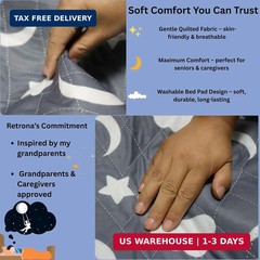 Retrona® Washable Underpads 34″ x 52″ Pack of 4 Heavy Absorbency Reusable Bedwet