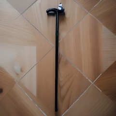 Decorative Panda Bear Walking Cane Hand Painted Bamboo Motif Brown Collector Stk