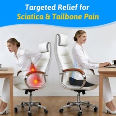 Seat Cushion for Tailbone & Sciatica Pain 18.5 x 16.5 x 5.8 inches, Gray
