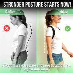 Posture Corrector for Women and Men – Adjustable Back Brace Black