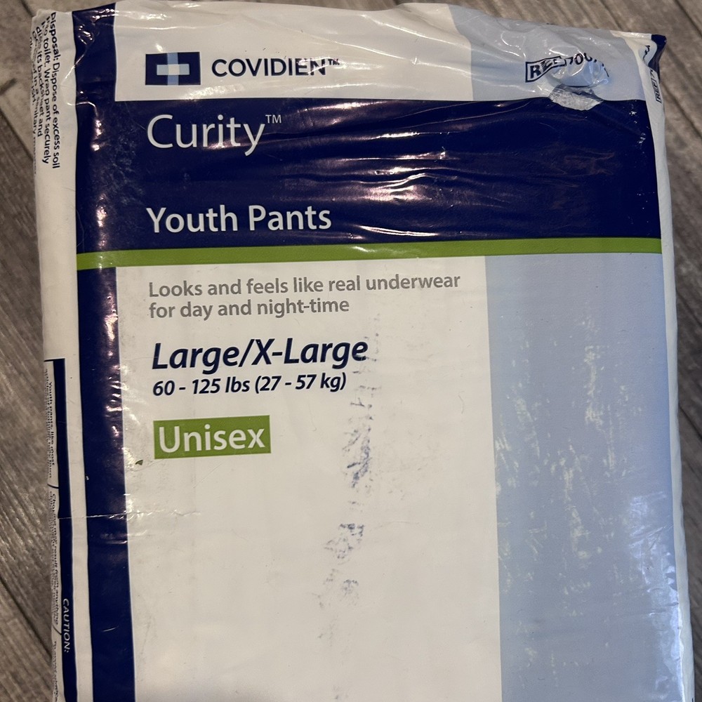 Covidien Youth Adult Pull Ups Unisex Diaper Underwear 60-125 pounds Lg/XL