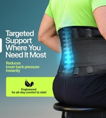 Plus Size 4XL Lower Back Brace – Adjustable Lumbar Support for Pain Relief, Scia