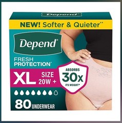 Depend Fresh Protection Bladder Leak Protection for Women – Size: XL – 84 count