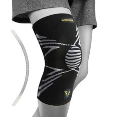Norge Eik Knee Brace Lightweight Non-Slip 12″ Compression Sleeve Black/Grey, M