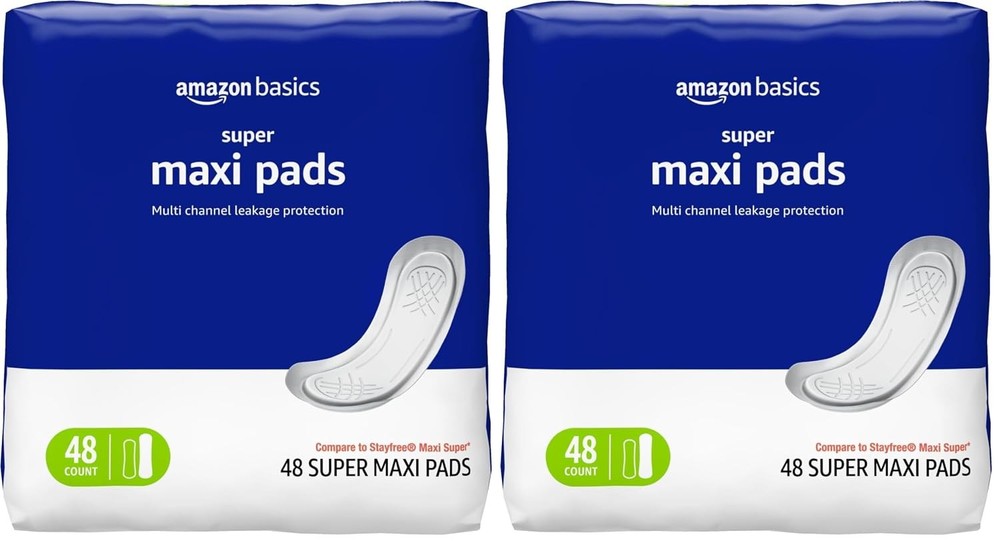 Thick Super Absorbent Unscented Menstrual Pads 48 Count Heavy Flow Period