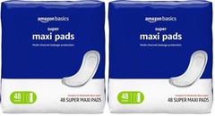 Thick Super Absorbent Unscented Menstrual Pads 48 Count Heavy Flow Period