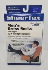 Men’s Compression Dress Socks Small Black, Firm Support 20-30mm Hg Lot Of 7