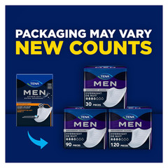 Tena Men Overnight Incontinence Protective Guard, Overnight Absorbency, 30 Ct