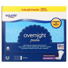 Options Women’s Incontinence Pads, Unscented, Overnight (120 Count)